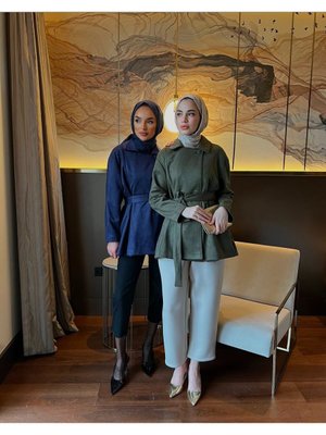 Scuba Süet Kuşaklı Cepli Ceket