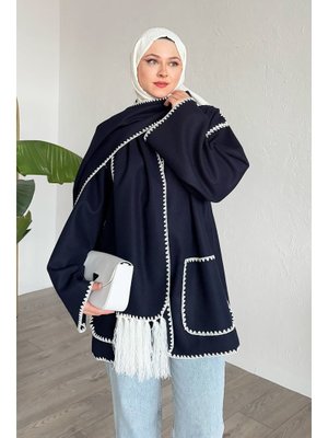 Alira Atkılı Kaşe Lacivert Ceket Alira Atkılı Kaşe Lacivert Ceket