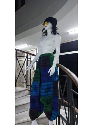 Bordo Hint Otantik Yıkamalı Taşlanmış Patchwork Şalvar Pantolon Bordo Hint Otantik Yıkamalı Taşlanmış Patchwork Şalvar Pantolon