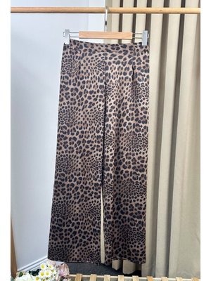 Siyah Nera Leopar Desen Pantolon