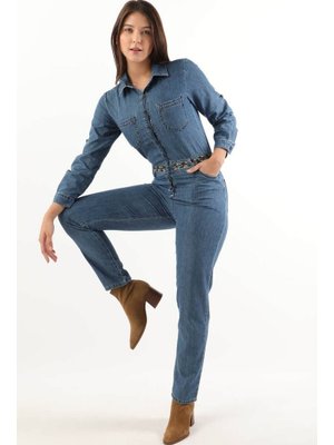 Mavi Etnik Desen Kemerli Yumuşak Dokulu Jean Tulum Mavi Etnik Desen Kemerli Yumuşak Dokulu Jean Tulum