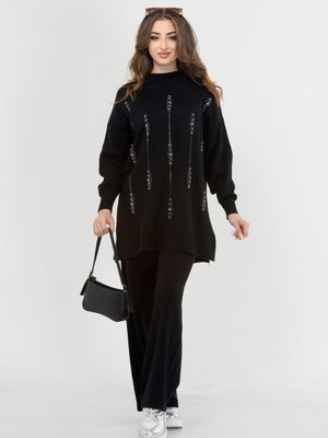 Desenli İkili Triko Takım