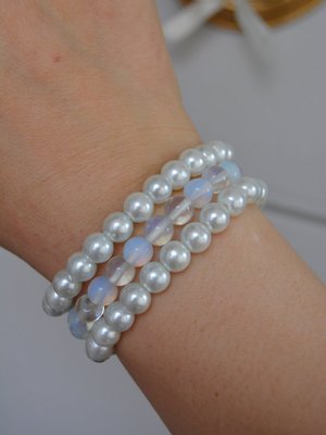 Çok Renkli Ay Taşı Veinci Bileklik Seti