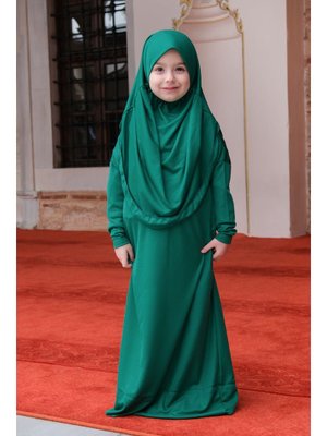 Çocuk Namaz Elbisesi Zümrüt Yeşil
