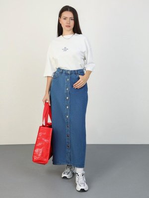 Denim Etek Mavi Denim Etek Mavi