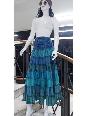 Renkli Hint Etnik Kat Kat Kesim Beli Gipeli Straplez Elbise Uzun Etek