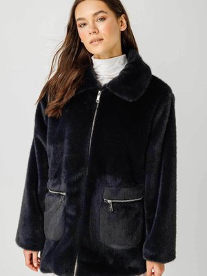 Peluş Antrasit Kaban