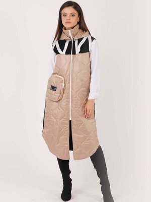 Çantalı Detaylı Yelek Trençkot