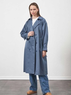 İndigo Tokalı Oversize Trençkot