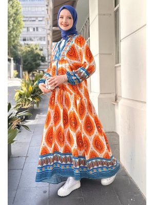 Jullia Turuncu Elbise