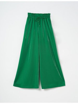 Geniş Paça Bağcıklı Pantolon Yeşil