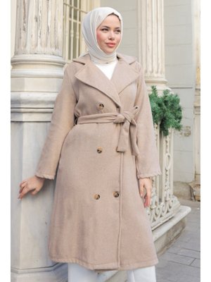 Taş Feral Kuşaklı Kaşe Kaban