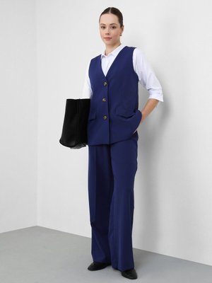 Gizli Cep Detaylı Yelek Lacivert