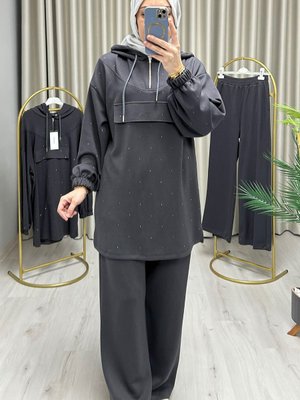 Taş Baskılı Kapüşonlu Takım Trend Moda Store Taş Baskılı Kapüşonlu Takım Trend Moda Store