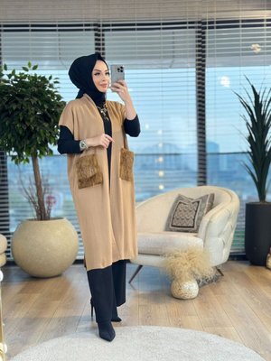 Cebi Kürklü Triko Yelek