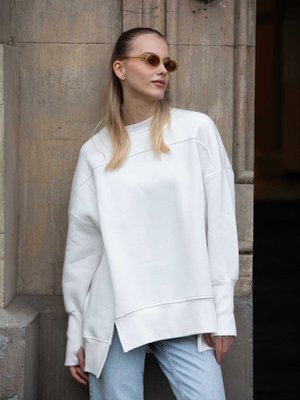 Parmak Geçme Detaylı Sweatshırt Ekru