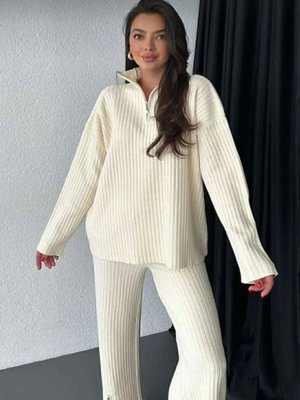 İkili Triko Takım Fermuar Detaylı