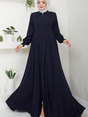 Kolu Gipeli Nakış Detaylı Mevlana Ferace Lacivert