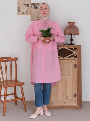 Pembe Uzun Gömlek