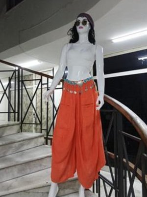 Renkli İtalyan Cepli Keten Şalvar Pantolon Renkli İtalyan Cepli Keten Şalvar Pantolon