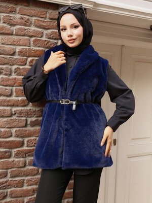 Lacivert Yakalı Yelek Lacivert Yakalı Yelek