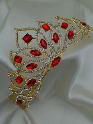 Kırmızı Düğün Nişan Kına Gelin Tacı