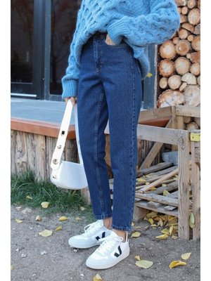 Lacivert Mom Kot Pantolon Lacivert Mom Kot Pantolon