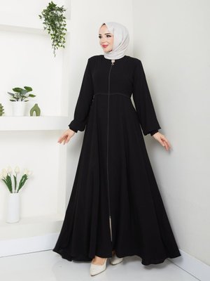 Mevlana Ortası Işlemeli Medine Ipeği Yazlık Ferace