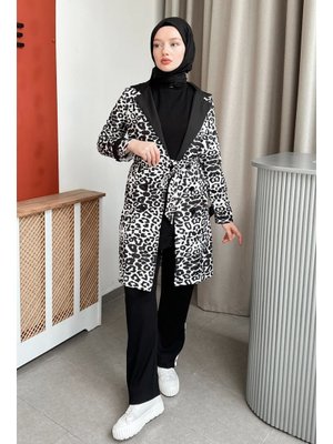 Pall Siyah Leopar Desen Trençkot Pall Siyah Leopar Desen Trençkot