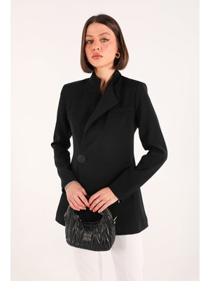 Siyah Astarlı Krep Ceket