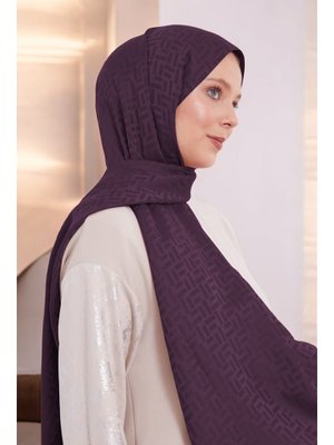 Dikdörtgen Desen Blue Jakar Şal Mürdüm Dikdörtgen Desen Blue Jakar Şal Mürdüm