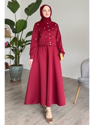 Taşlı Scuba Etekli Kırmızı Takım Taşlı Scuba Etekli Kırmızı Takım