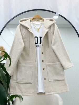 Kapşonlu Buklet Ceket