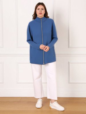 Lacivert Büyük Beden Kısa Örme Ceket