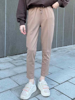 Bel Lastikli Kalem Pantolon Vizonrengi Bel Lastikli Kalem Pantolon Vizonrengi