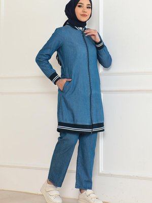 Açık Mavi Ribanalı Kot Takım Açık Mavi Ribanalı Kot Takım