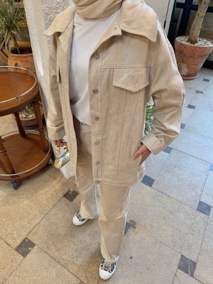 Gold Bol Paça Varaklı Gabardin Pantolon