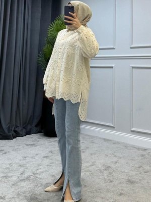 Fisto İncili Tunik Ekru Fisto İncili Tunik Ekru