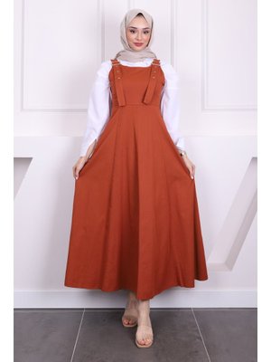 Kiremit Fermuar Detaylı Gabardin Jile