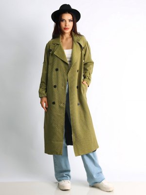 Hardal Nidal Kadın Oversize Trençkot