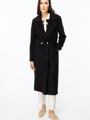 Siyah Çift Düğmeli Kaşe Kaban Siyah Çift Düğmeli Kaşe Kaban