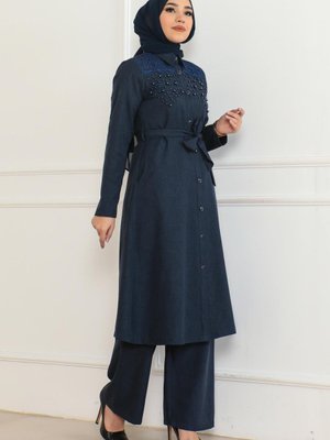 İndigo İnci Detaylı Takım