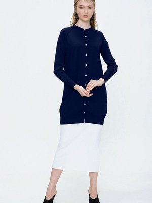 Merserize Triko Hırka Orta Boy H Lacivert