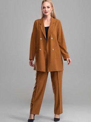 Taba Kadın Pantolon Ceket Takım