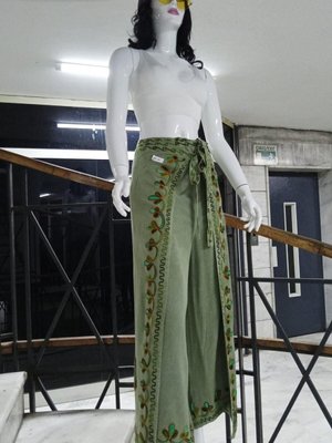 Haki Otantik Nakış İşlemeli Harem Şalvar Bulmaca Pantolon Haki Otantik Nakış İşlemeli Harem Şalvar Bulmaca Pantolon