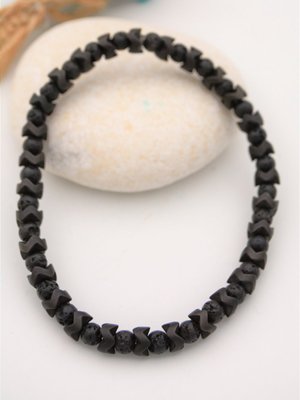 Siyah Lavtaşı Mat Oniks Doğaltaşı Kadın Erkek Bileklik