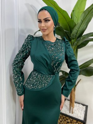 Balık Model Abiye Elbise Zümrüt