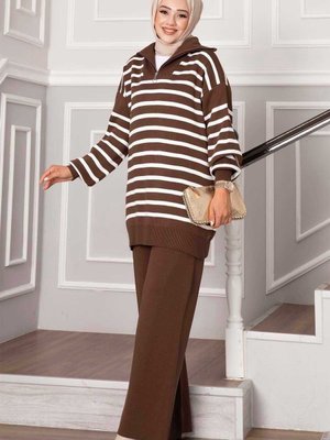 Kamyoncu Yaka Fermuarlı Triko Takım Kamyoncu Yaka Fermuarlı Triko Takım