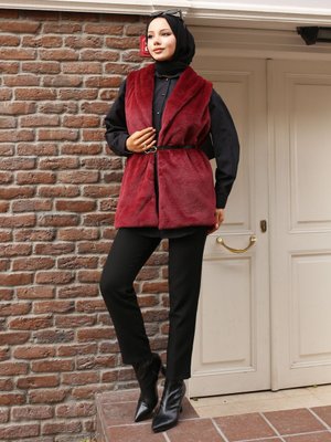 Bordo Pliseli Etek Bordo Pliseli Etek