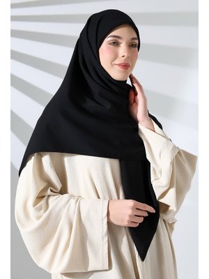 Krep Büyük Boy Eşarp Siyah Renk Krep Büyük Boy Eşarp Siyah Renk